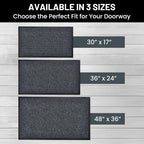 Front Door Mat, Indoor Outdoor Welcome Entryway Doormat, 30x17 Steel Gray | - Image 5