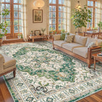 9x12 Area Rugs for Living Room, Large Washable Rug, Dining Room, Low Pile by Zesthome