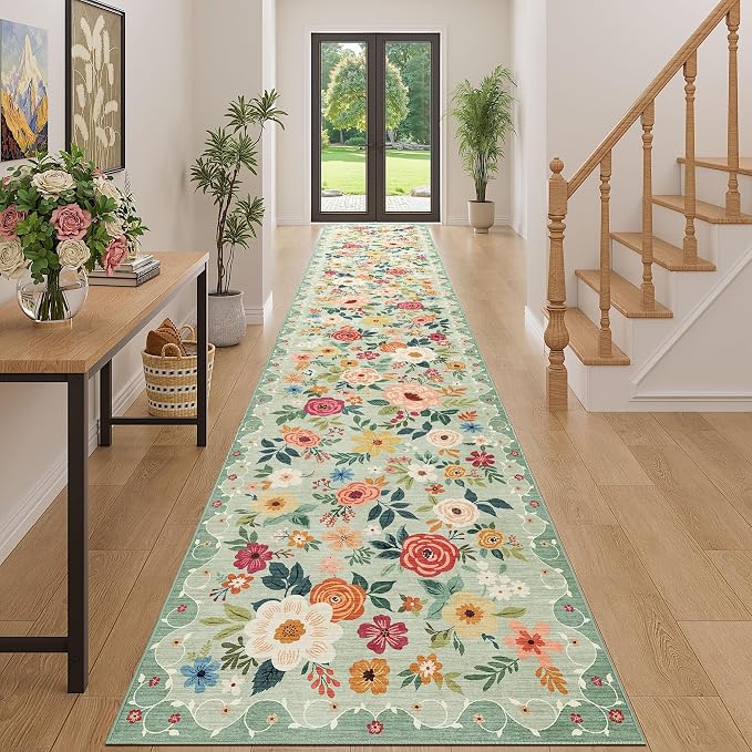 DUKINO 3x16 Runner Rug for Hallway, Non Slip Long Washable Rug, Low Pile by DUKINO