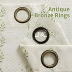 BGment Sage Green Floral Curtains 84 Inch Long, Light Filtering Linen Curtains - Image 7