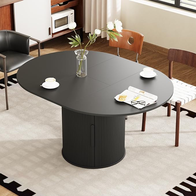 weselon 43"-59" Extendable Round to Oval Dining Table - Image 9