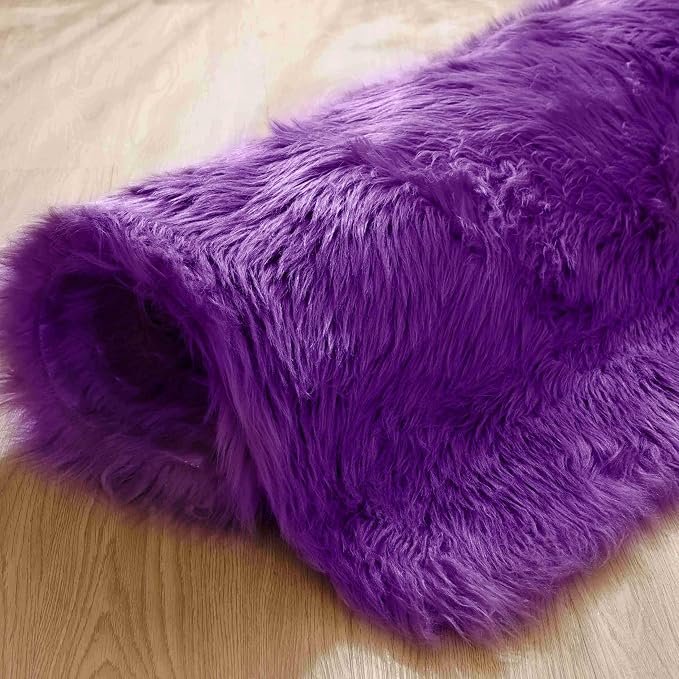 Goolela Purple Area Rug 6x9 Fluffy Fuzzy Furry Shag Carpet - Image 8