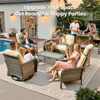 Weaxty 7 Pieces Patio Furniture Set, Wicker Outdoor Swivel Rocking Chairs - Image 9
