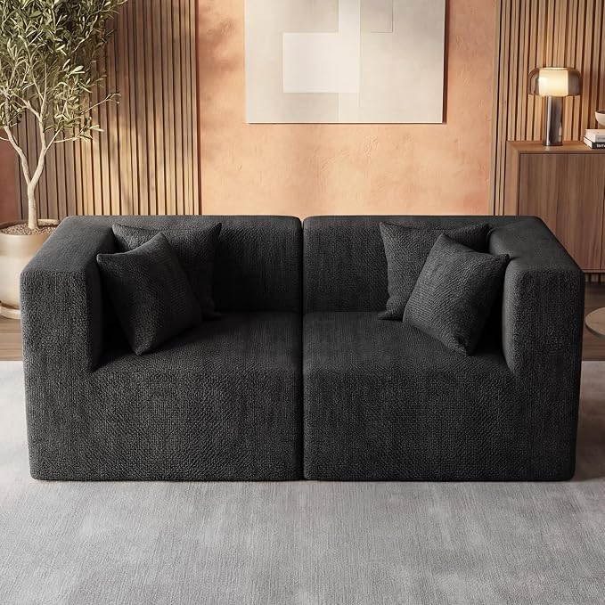 MONVANE 75" Loveseat Sofa, Comfy Chenille Cloud Couch - Image 6