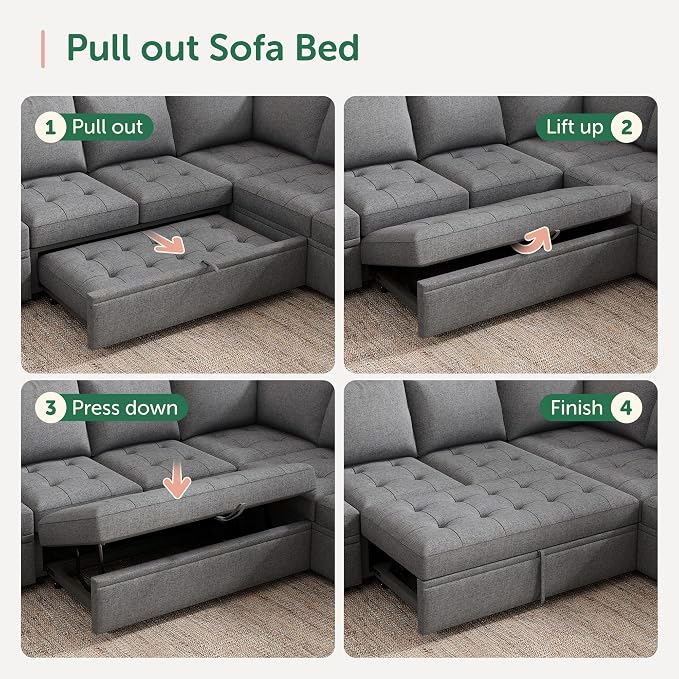 HONBAY Modular Sectional Sleeper Sofa - Image 5