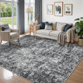 5x7 Area Rugs for Living Room Washable Bedroom Dining Room Black Grey | Modern by Aelenmu