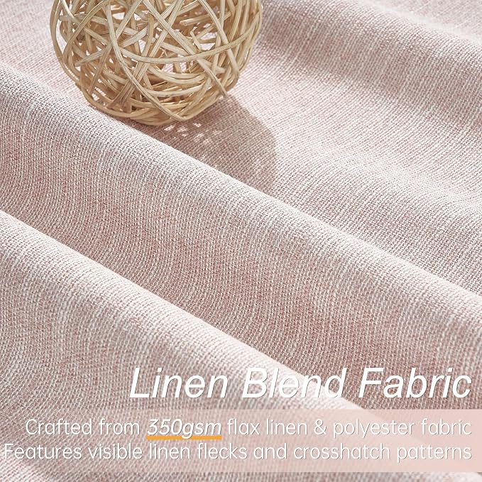 Topfinel Light Pink 105 Inch Curtains 2 Panels Set - Image 4