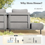 HERA'S HOUSE Metal Patio Furniture Set, Modular 10 Seats, 1 Nesting Coffee - Image 4