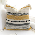 Yellow Mustard Decorative Throw Pillow Cover 20x20 Square Boho Accent by BlissBlush