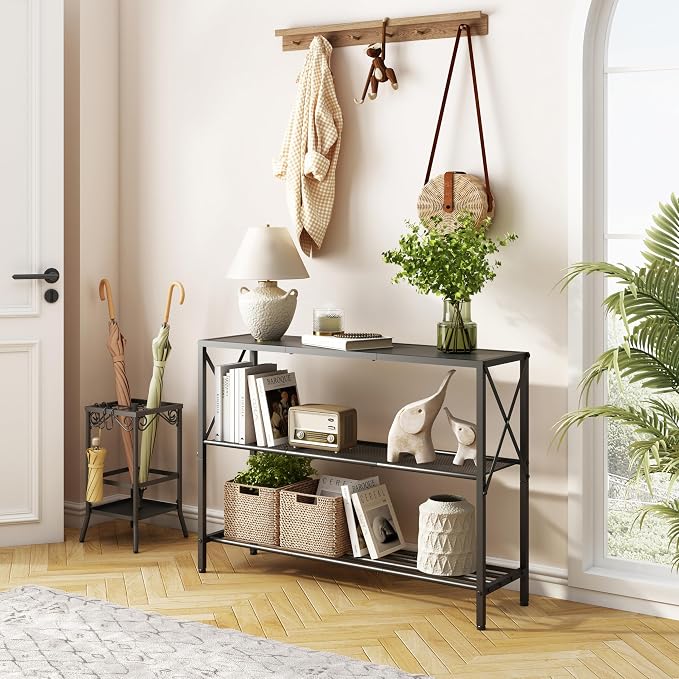 Hoctieon Industrial Console Table, 3 Tier Entryway Table, Hallway Table - Image 4
