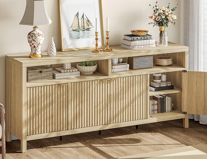 GarveeLife 65 Inch Fluted Sideboard Buffet Cabinet - Image 5