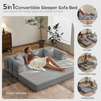 79" Convertible Sofa Bed with Fixed-Shape Frame & Removable Armrests, Modular - Image 5