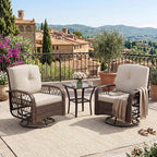 Garvee 3 Pieces Patio Furniture Set, Outdoor Swivel Glider Rocker Set by Garvee