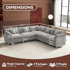 Ihanherry 114" V-Shaped Modern Sofa Modular Sectional Cloud Couch - Image 2