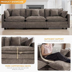 111'' Sectional Cloud Deep Seat Couch, Modern Comfy Chenille Modular Sectional - Image 3