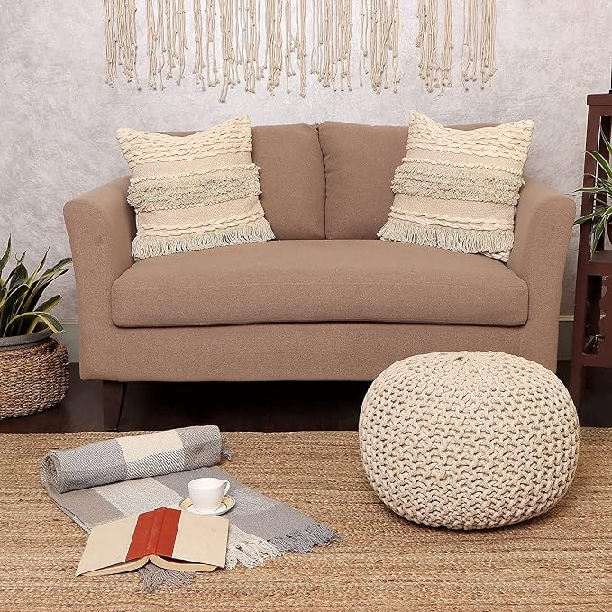REDEARTH Round Pouf Ottoman - Image 8