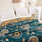 Boho Throw Blanket for Bed 100% Cotton Ultra Soft Rustic Quilt Spring Blanket- - Image 6