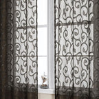Furman Chocolate Sheer Curtains 63 inch Length by OWENIE