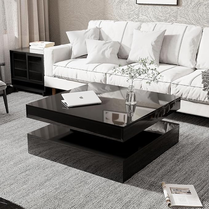 HedoAjim Black LED Coffee Table - Image 6