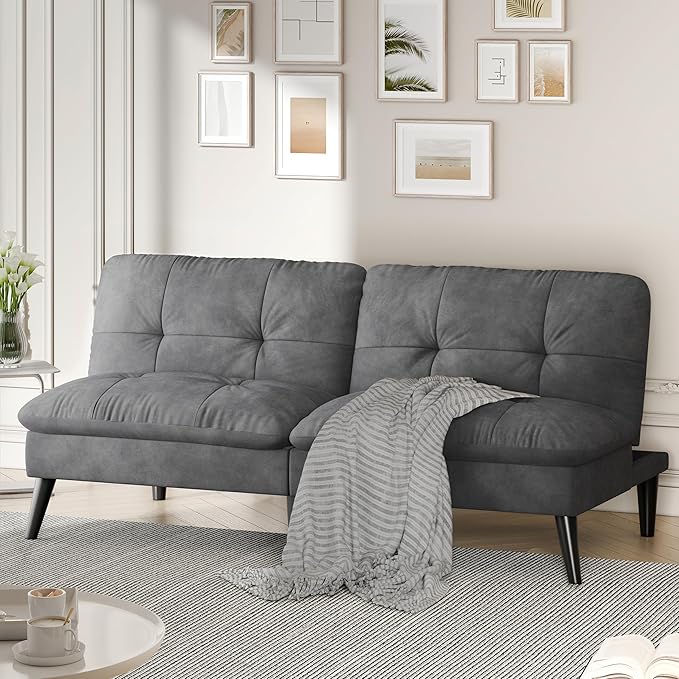 Shintenchi Futon Sofa Bed, Foldable Small Velvet Couch Bed by Shintenchi%7CFurnitureMadeforRealLife