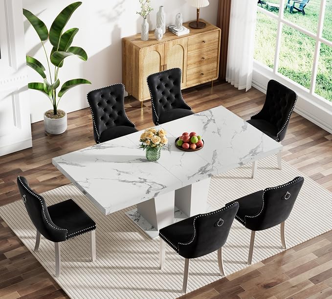 Henf 7 Piece Extendable Dining Room Table Set - Image 2