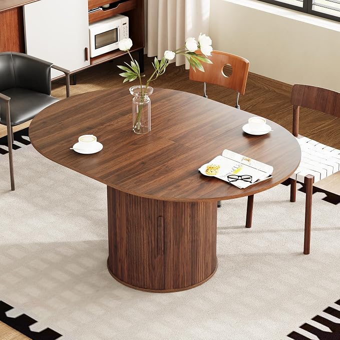 weselon 43"-59" Extendable Round to Oval Dining Table - Image 9
