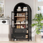 VilroCaz 71" Tall Arched Kitchen Pantry - Image 4