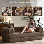 79" Convertible Sofa Bed with Fixed-Shape Frame & Removable Armrests, Modular - Image 8