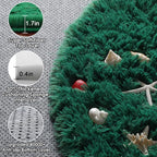 Dark Green Round Area Rug 4ft, Soft Bedroom Circle Rugs - Image 2