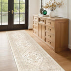 Kitchen Runner Rug Non Slip Washable Rugs 2.5x8, Cream/Beige | Soft Low Pile - Image 5