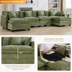 147'' Sectional Cloud Deep Seat Couch, Oversized Chenille U Shaped Sectional - Image 3