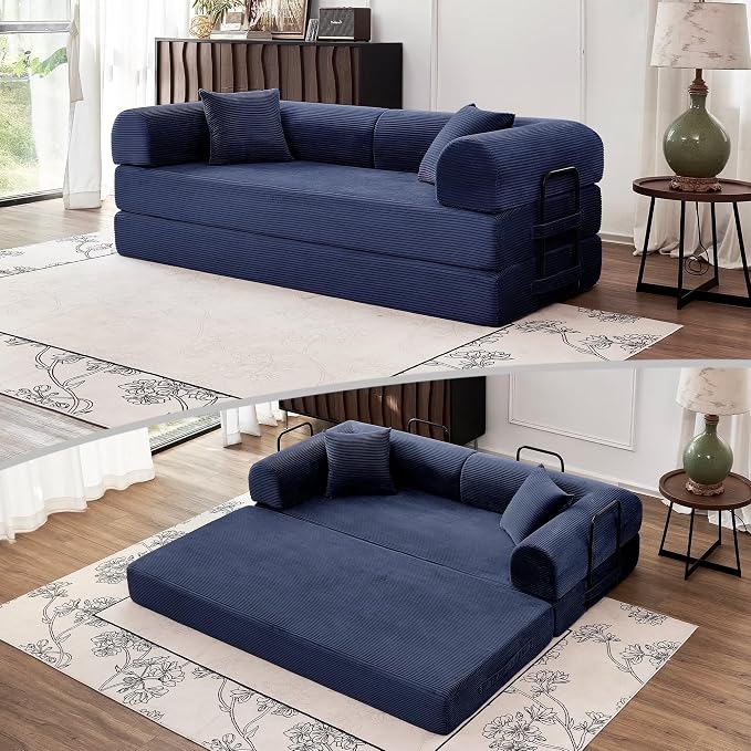 79'' Convertible Sleeper Sofa Bed, 5 in 1 Folding Floor Couch by ZQRhome