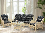Malibu Lounge Set of 4: 2 Natural Rattan Wicker Chairs, Three-Seater Sofa and by Wickerix