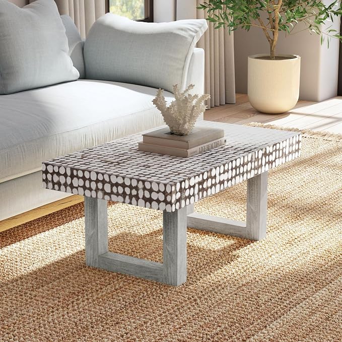 East at Main White Coffee Table – Handmade Accent Table - Image 3