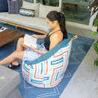 Big Joe Milano Patio Outdoor Weatherproof Bean Bag Chair, Lakeshore/Aqua Glass - Image 2