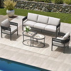 Grand patio 5-Piece Outdoor Furniture Set, 5 Seats Wicker Sofa Conversation Set - Image 9