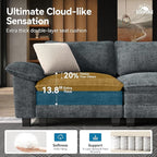 SUNSHINE VALLEY Sofa and Loveseat Set, Oversized Chenille Modular Love seat and - Image 4