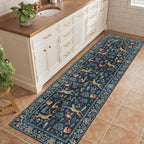 DUKINO 2x10 Kitchen Runner Rug, Soft Non Slip Animal Washable Rug Navy Blue | - Image 3