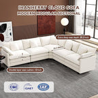 Ihanherry 114" V-Shaped Modern Sofa Modular Sectional Cloud Couch - Image 3