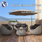 TWT Outdoor Patio Furniture Set 6 Pieces Aluminum Sectional Sofa, Metal Patio - Image 3