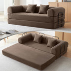 Convertible Modular Sleeper Sofa Bed, Mid Century Modern Decor Love Seat Memory by QQR