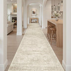 Soalmost Washable 3x18 Hallway Runner Rug Non-Slip Kitchen Entry Rugs Beige | - Image 4