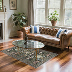 Washable 4x6 Bedroom Rug for Family: Non-Slip Floral Small Carpet for Living - Image 2