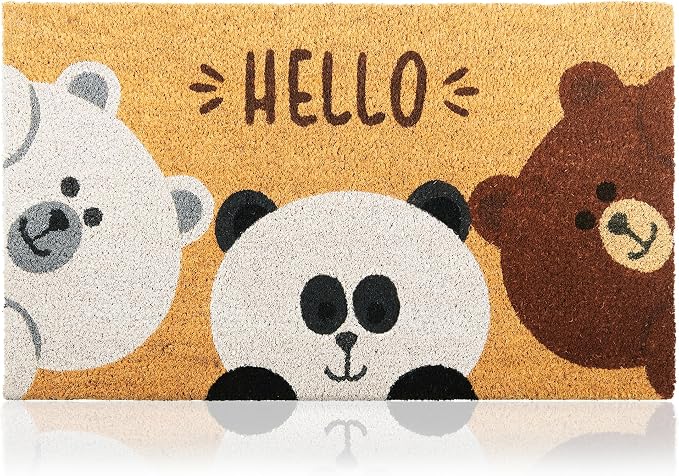 Coir Welcome Mat, 17 x 29 in | 100% Natural Coir, Anti-Shedding, Durable PVC by AmaruDoorMats