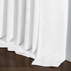 Pinch Pleated White 36 Inch Length Kitchen Curtains 2 Panels Set | Linen Blend - Image 9