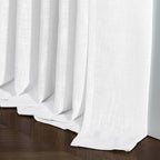 Pleated White Linen Semi Sheer Cafe 30 Inch Curtains 2 Panels | Light Filtering - Image 9