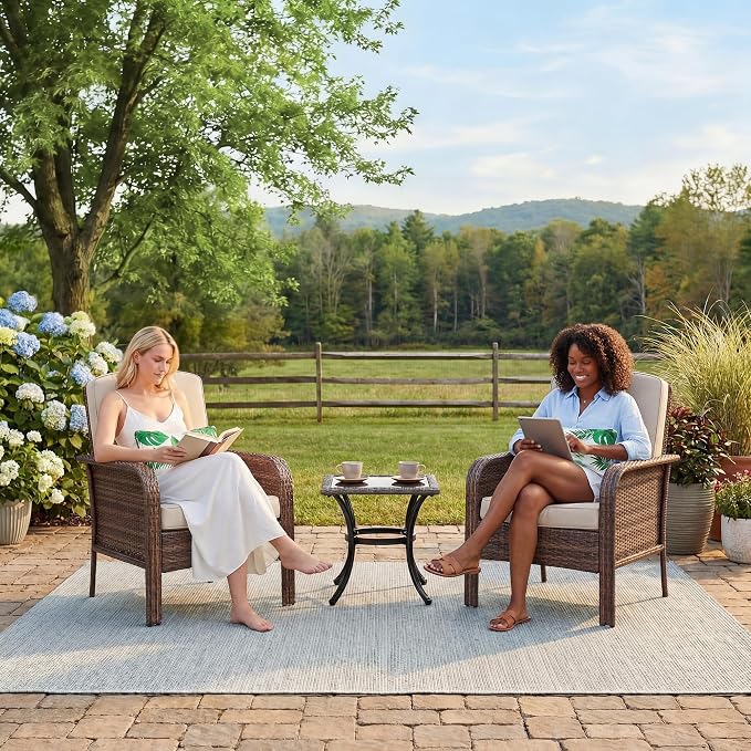 GarveeLife 2-Piece Wicker Chair Set, Comfortable, - Image 4