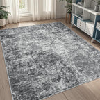 5x8 Area Rugs for Living Room Washable Bedroom Dining Room Black Grey | Modern by Aelenmu