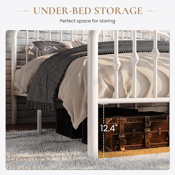 SHA CERLIN King Size Metal Platform Bed Frame - Image 5