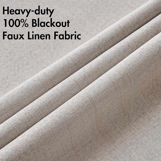 MIULEE 100% Blackout Linen Curtains - Image 2